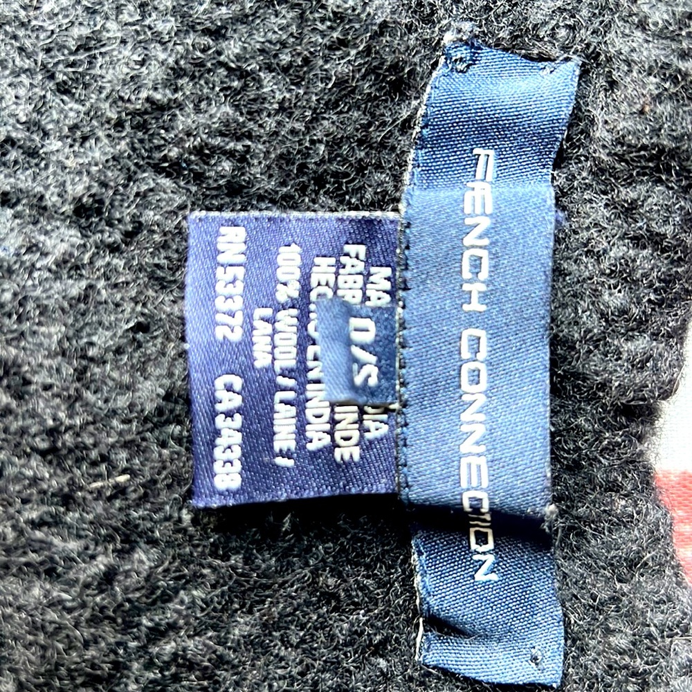 French Connection Black Poncho! 100% Wool